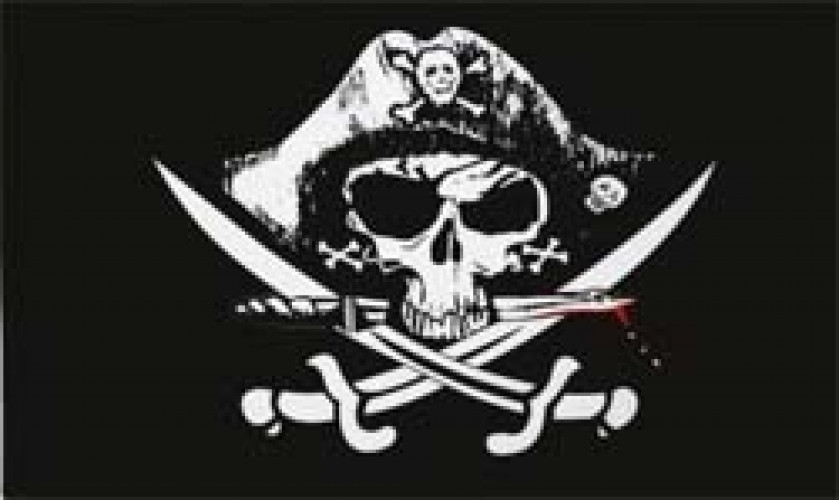 Fahne Pirat blutiger Säbel 90 cm x 150 cm