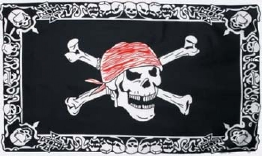 Fahne Pirat mit triming 90 cm x 150 cm