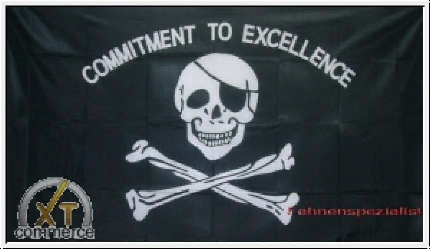 Bandiera pirata - Commitment to excellence - 90 cm x 150 cm