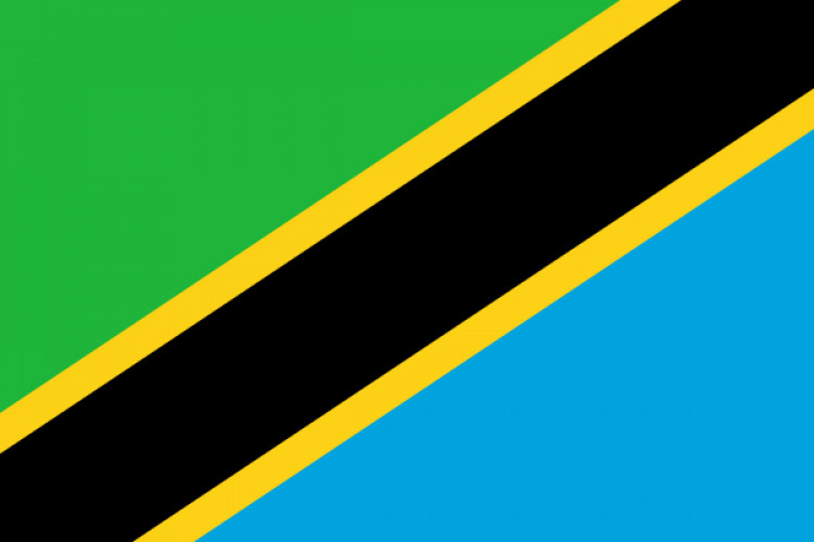 Flagge von Tansania im Format 90 cm x 150 cm aus Polyester. 