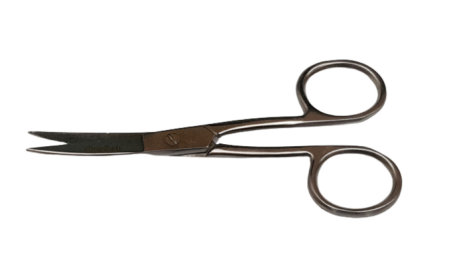 Nail and cuticle scissors, curved edge